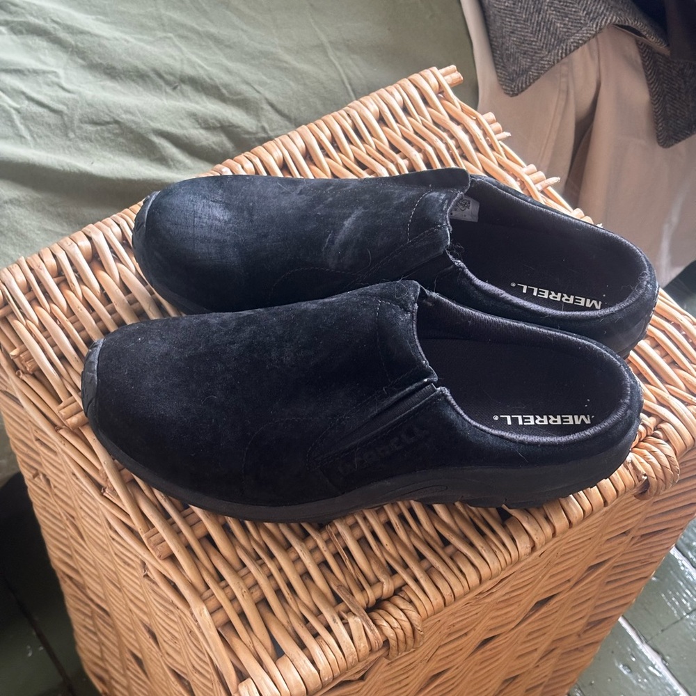 Merrell Black Slip-On Suede Men's Casual Loafers